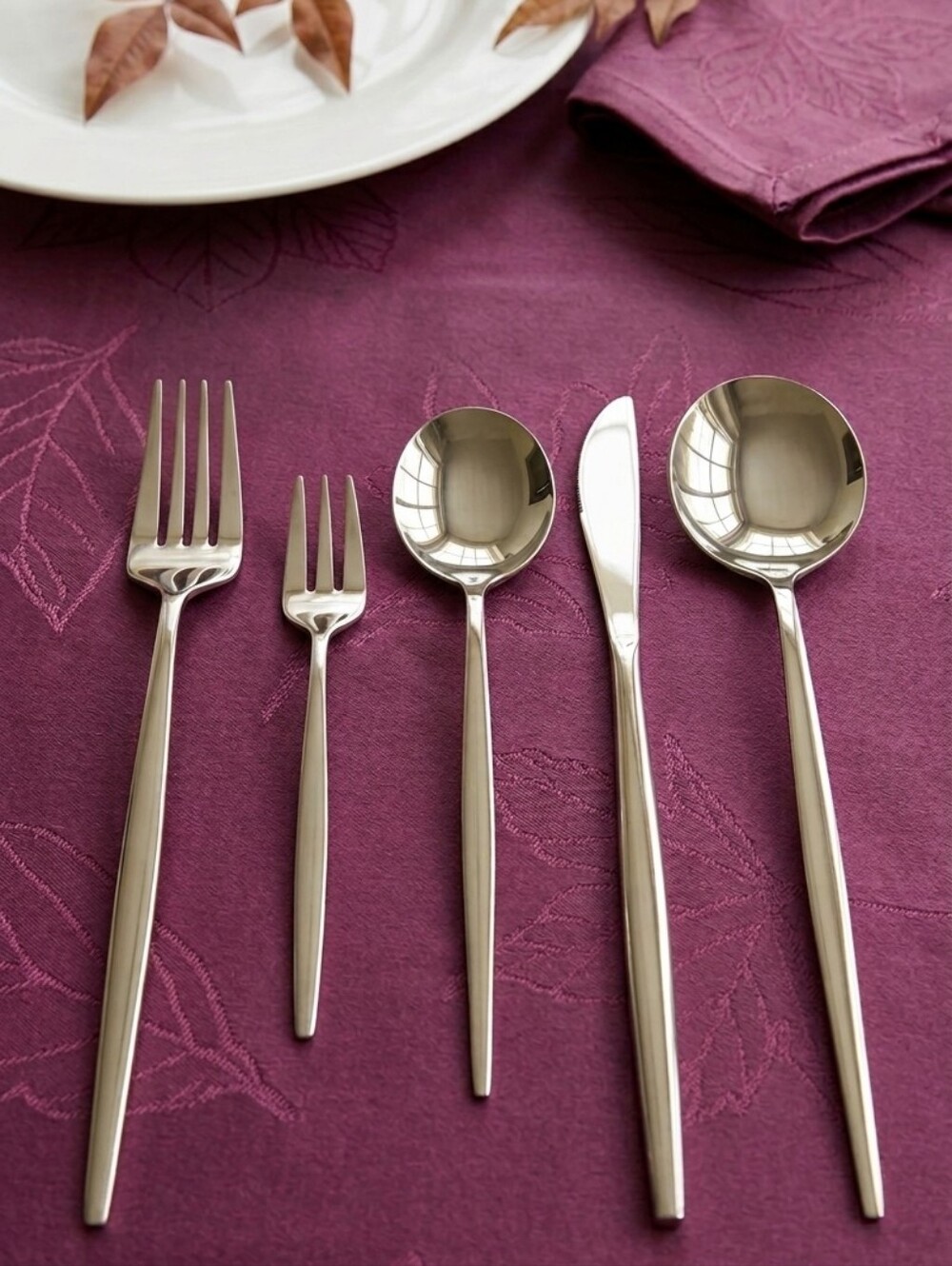 Stainless Steel Flatware Set in Gold Tone - Modern Home Dining Sets Of‎ 30